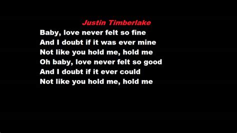 Michael Jackson Justin Timberlake Love Never Felt So Good Lyric