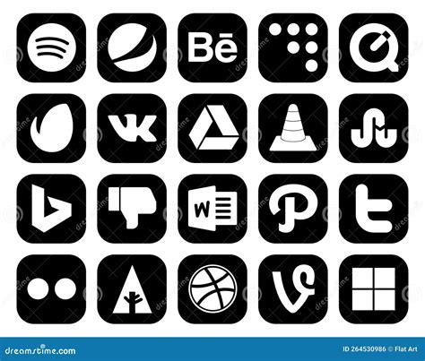 20 Social Media Icon Pack Including Tweet Path Vlc Word Editorial