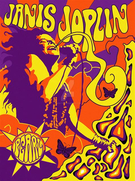Janis Joplin Psychedelic Poster Music Concert Posters Hippie Posters