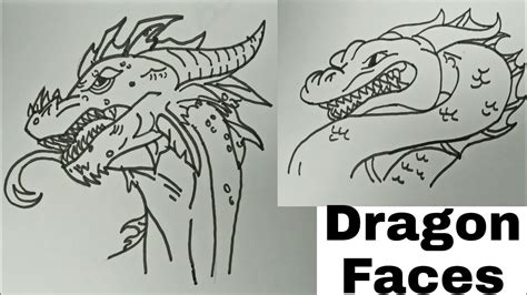 How To Draw Dragon Faces Step By Step Youtube