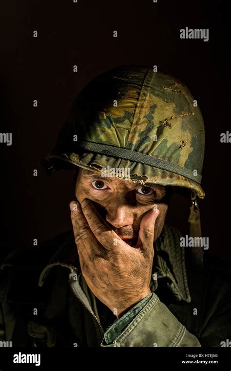 Us Marine Vietnam War Suffering With Ptsd Stock Photo Alamy