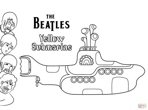 Ausmalbild Die Beatles Yellow Submarine Plattencover Ausmalbilder