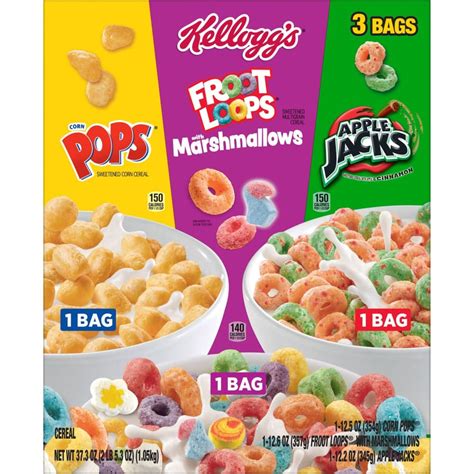 Kelloggs Breakfast Cereal Variety Pack 3 Ct Shelhealth