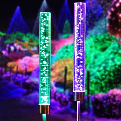 Because of this, it's best to clean them with a damp cloth or towel, taking care to never apply liquid directly to the surface of the lights. 2pcs Garden Solar Lights Outdoor Solar Tube Lights Solar ...
