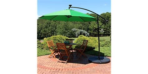 Sunnydaze Offset Patio Umbrella W Solar Led Lights
