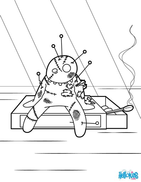 HALLOWEEN MONSTERS coloring pages - Voodoo doll | Monster coloring