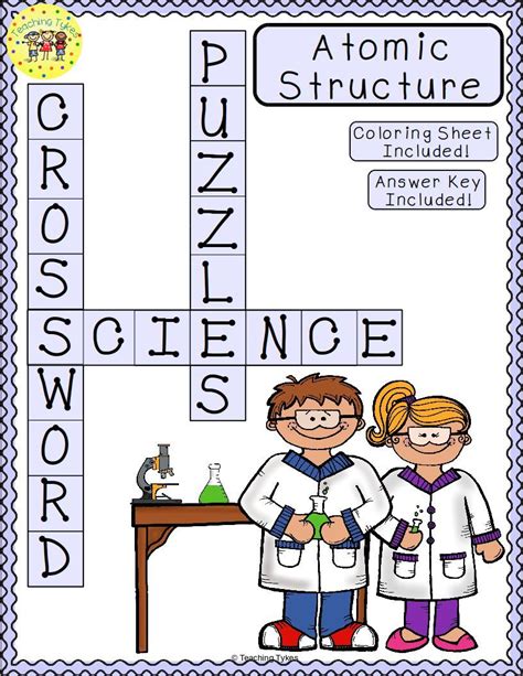 Atomic Structure Print And Go Crossword Puzzle And Coloring Sheet And