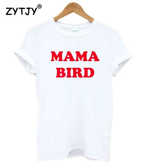 Mama Bird Red Letters Print Women Tshirt Cotton Casual Funny T Shirt For Lady Girl Top Tee