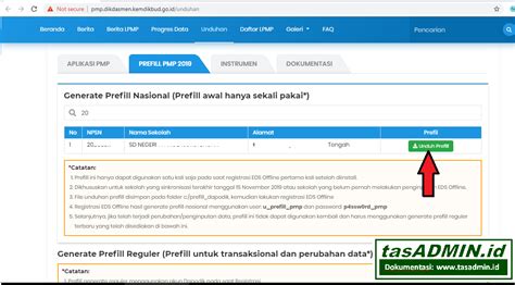 Cara mengunduh di komputer, perubahan, dan link unduh panduan. DOWNLOAD PREFILL NASIONAL PMP - tasADMIN