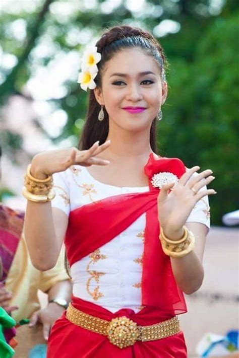 elegant cambodian women in traditional outfits