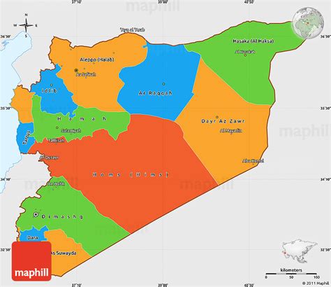 Political Map Of Syria Ezilon Maps Images