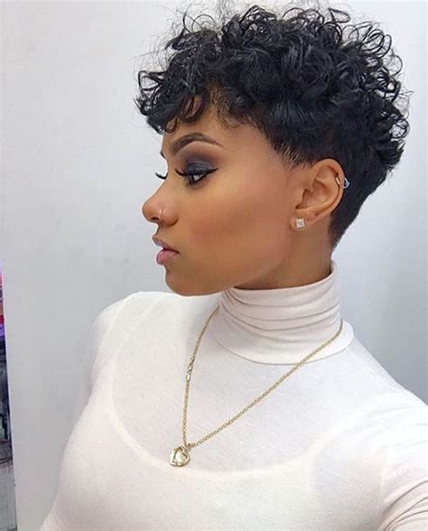 Short hair with side long bangs. Best Short Hair Cuts on Black Women 2019