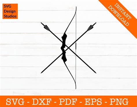 Craft Supplies And Tools Dxf Archery Logo Vector Clipart Bow And Arrow