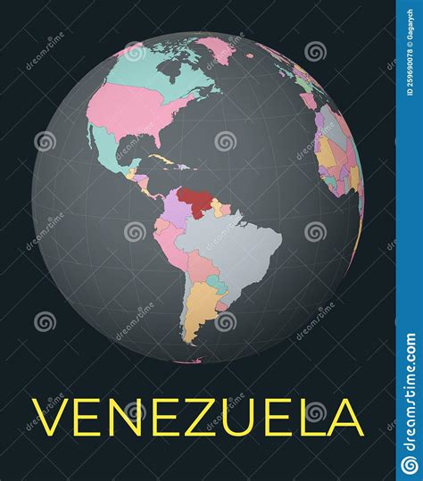 World Map Centered To Venezuela Stock Vector Illustration Of Globe