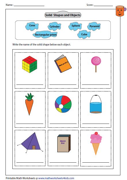 Labeling Shape Name of the Object | Shapes worksheets, 3d ...