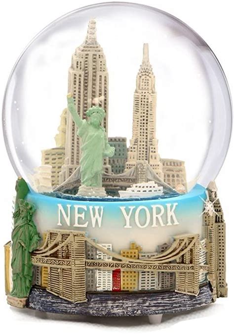 Musical New York City Snow Globe With Statue Of Liberty Empire State