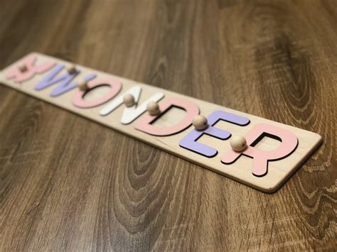 Personalized Name Puzzle With Pegs New Baby T Wooden Baby Etsy