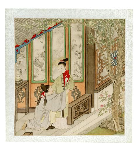 Bonhams A Chinese Album Of Twelve Erotic Paintings On Silk Early 19th