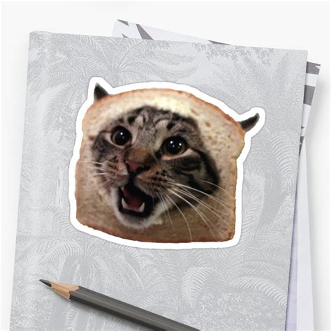 Cat Bread Sticker By Porigar Redbubble