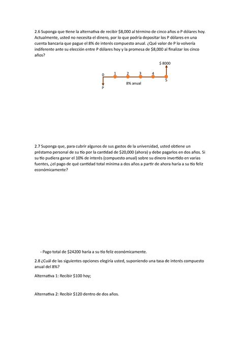 2 Ejercicio Practico 2 Suponga Que Tiene La Alternativa De Recibir