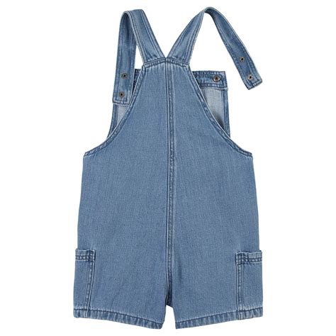 Stella Mccartney Kids Blue Denim Overall Shorts Melijoe