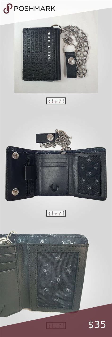 True Religion Vinny Trifold Leather Chain Wallet Wallet Chain