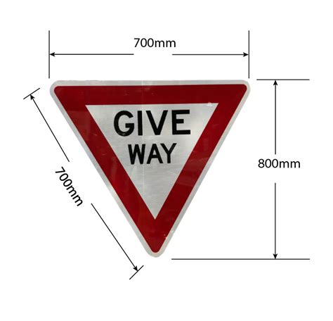 Give Way Sign 750mm Triangular Class 1 Reflective Aluminium