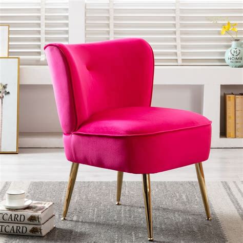 Presale Wingback Chair Velvet Fabric Bedroom Leisure Chairs Fuchsia Overstock 34321267 In