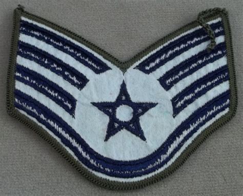 Us Air Force Subdued Small Sleeve Rank Insignia Staff Sergeant 3 12