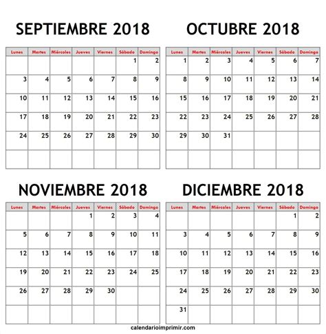 Informes Imprimir Calendario Octubre Noviembre Y Diciembre 2019