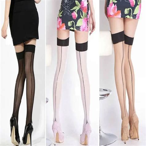hot sale lot types sexy womens lady girls heal seamed seam over knee thigh high stockings in