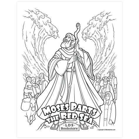 Moses Parts The Red Sea Coloring Page Coloring Home