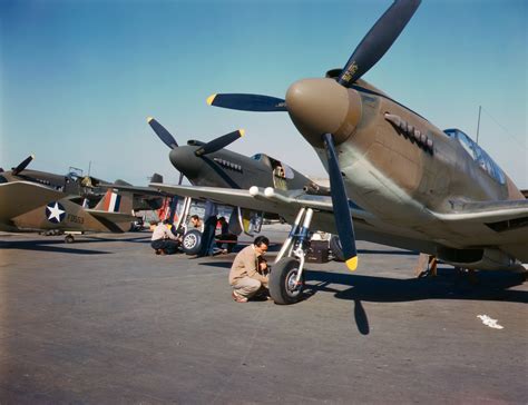 Photo P 51 Mustang Fighters Being Prepared For Test Flight North