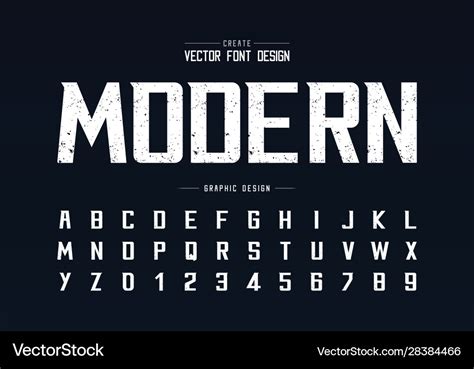 Texture Font And Alphabet Rough Bold Modern Vector Image