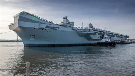 Hms Prince Of Wales New Aircraft Carrier Sails For The First Time Bbc News