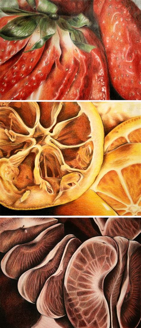 Hyper realistic drawings and paintings: Phenomenal Fruit Drawings: AP Studio Art