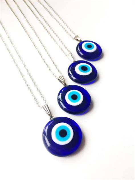 Evil Eye Necklace Blue Evil Eye Bead Evil Eye Charm Etsy Eye
