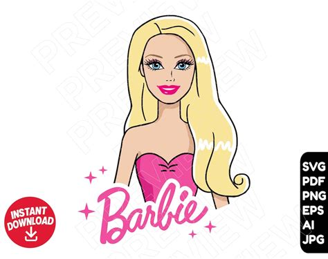 Barbie Head Svg