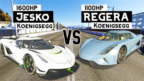 Hp Koenigsegg Jesko Vs Hp Koenigsegg Regera Drag Race Assetto