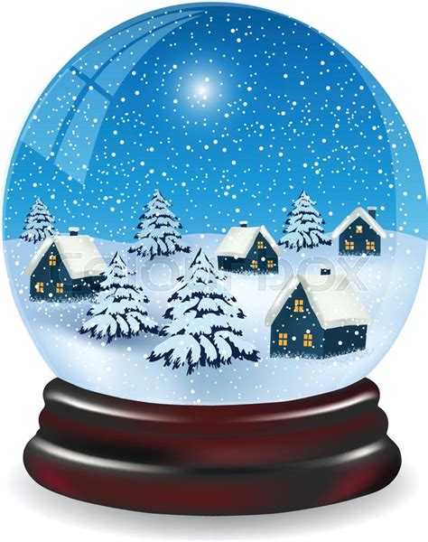 Snow Globe With A Snowy Christmas Stock Vector Colourbox