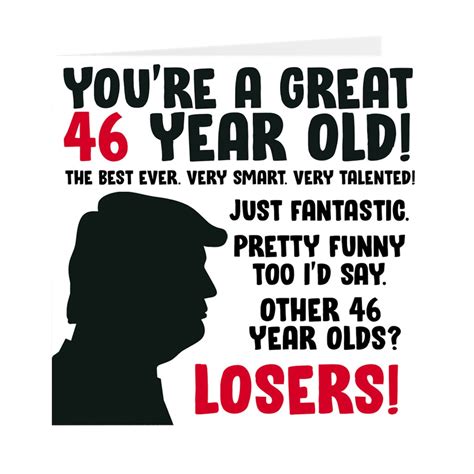 46th Birthday Card Funny Trump 46th Birthday Card Birthday Etsy