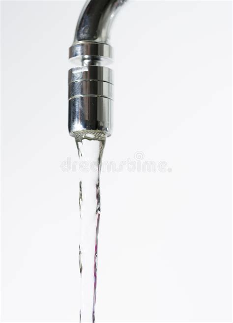 Water Pouring From Water Faucet Stock Image Image Of Micro Metal