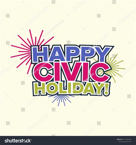 Happy Civic Holiday With Fireworks Royalty Free Stock Vector
