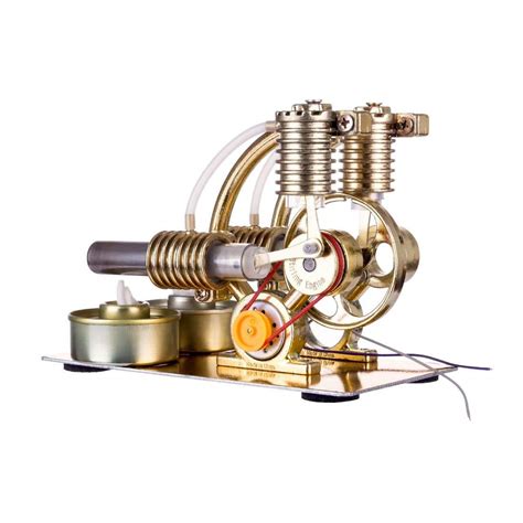 Stirling Engine Model Kit L Shape Double Cylinders With All Metal Base