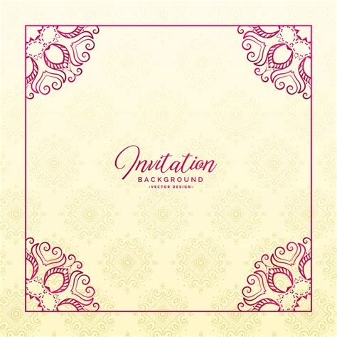 stylish floral border frame invitation background - Download Free