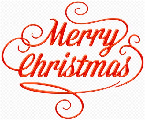 Hd Beautiful Red Merry Christmas Text Logo Png Citypng