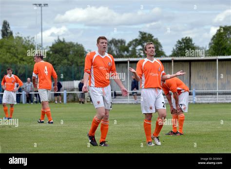 Afc Blackpool Football Players In A Match Against Maine Road Fc