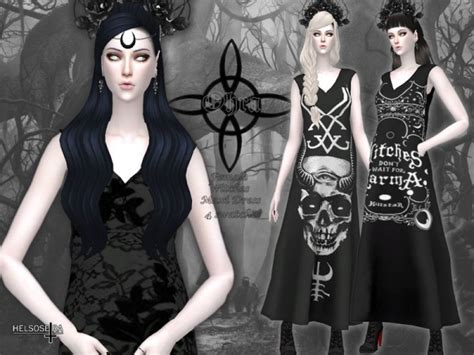 The Sims Resource Ohra Witch Maxi Dress By Helsoseira • Sims 4 Downloads