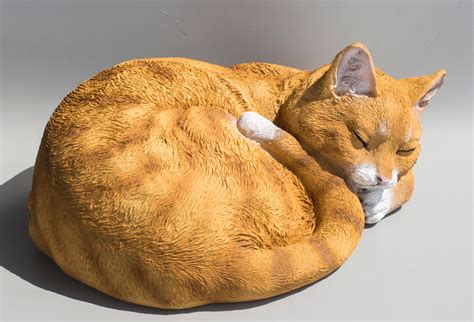 Cat Memorial Statue Sleeping Cat Figurine Pet Grave Ornament | Etsy