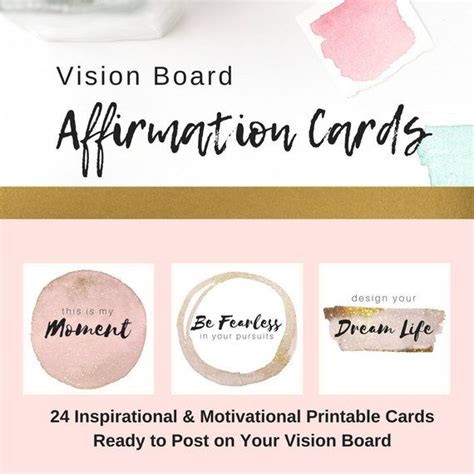Vision Board Affirmation Cards Goal Cards Vision Board Etsy